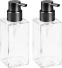 mDesign Schaumseifenspender 2er Set Glas Transparent/Mattsilber Bild 2