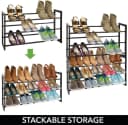 mDesign Teleskop-Schuhregal Schwarz 3 Ebenen Ausziehbar Bild 4