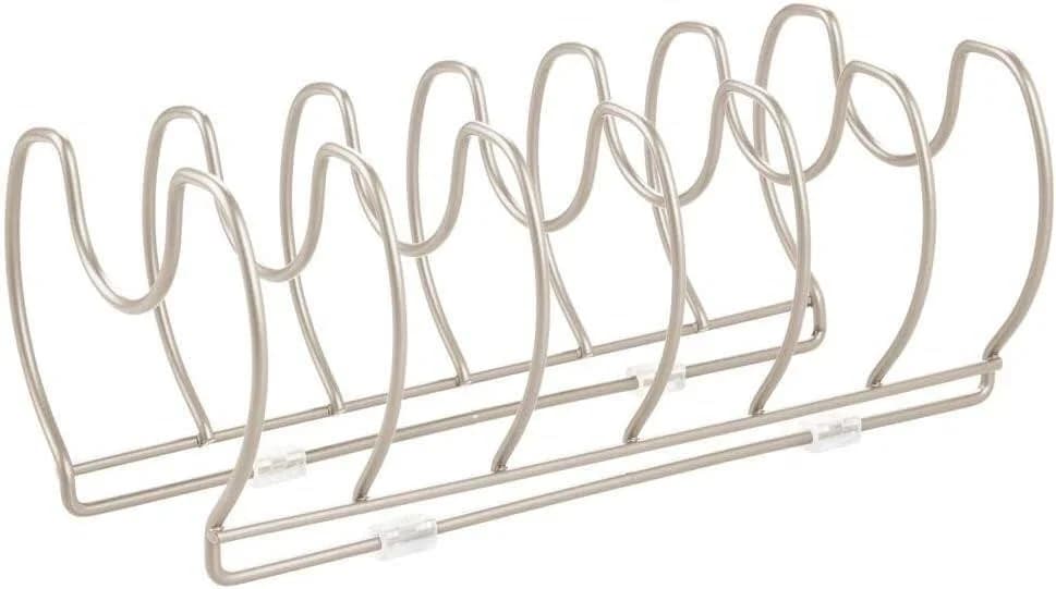 mDesign Geschirrablage silber Topfdeckelhalter Pfannenhalter Metall Ständer - Bild 2
