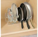 mDesign Geschirrablage silber Topfdeckelhalter Pfannenhalter Metall Ständer Bild 4