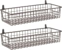 mDesign Wandregal 2er-Set Ablagekorb Metall Bronze Bild 2
