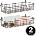 mDesign Wandregal 2er-Set Ablagekorb Metall Bronze Bild 3