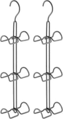 mDesign Kleiderbügel 2er-Set Grau Multifunktionaler Haken Bild 2