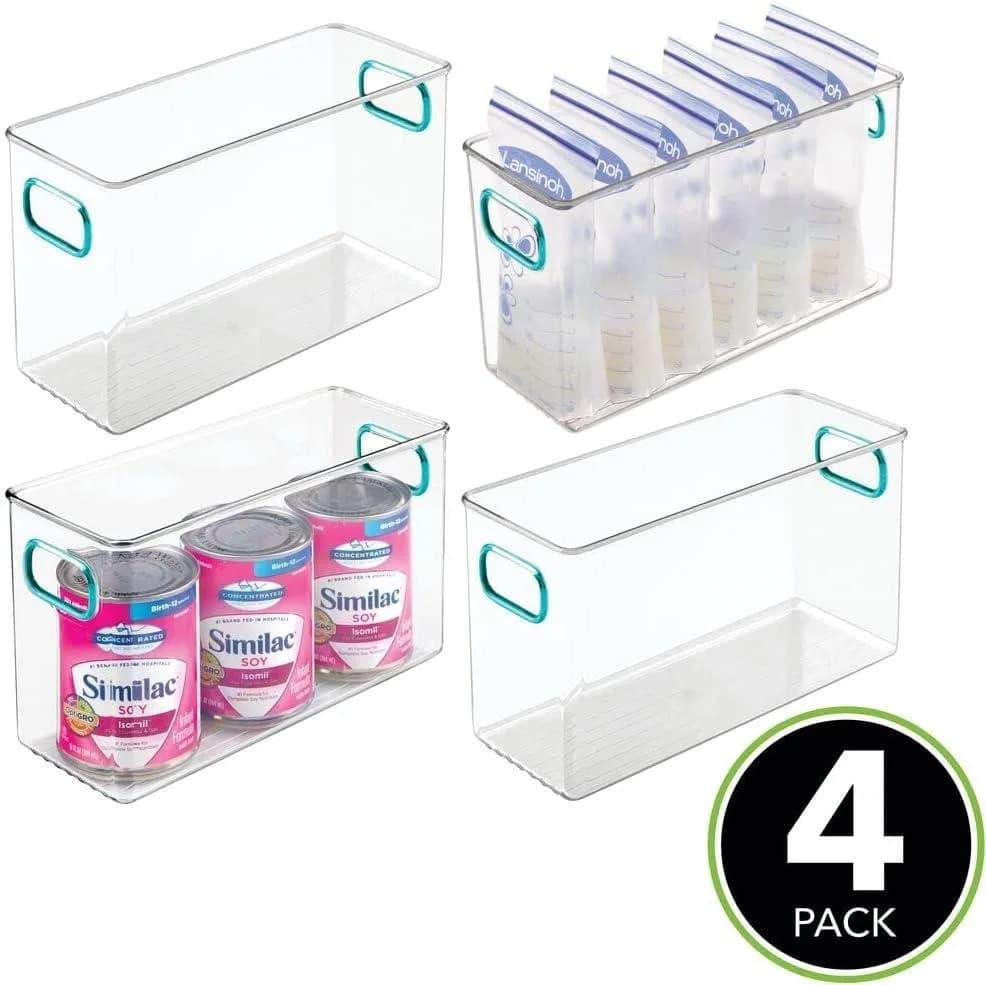 mDesign Aufbewahrungsbox 4er-Set Transparent Kunststoff Organizer