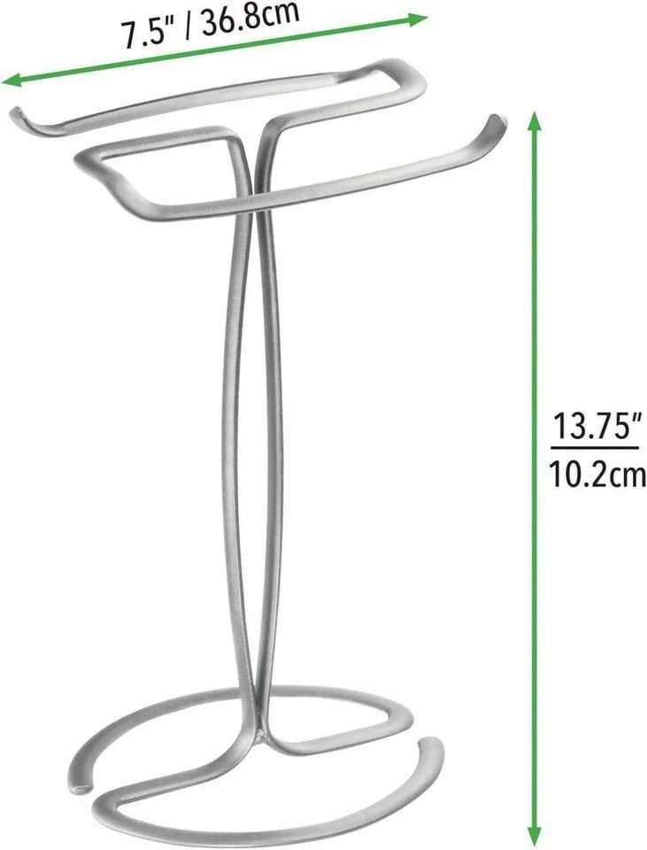 mDesign Handtuchhalter 2er Set Freistehend Metall Silber