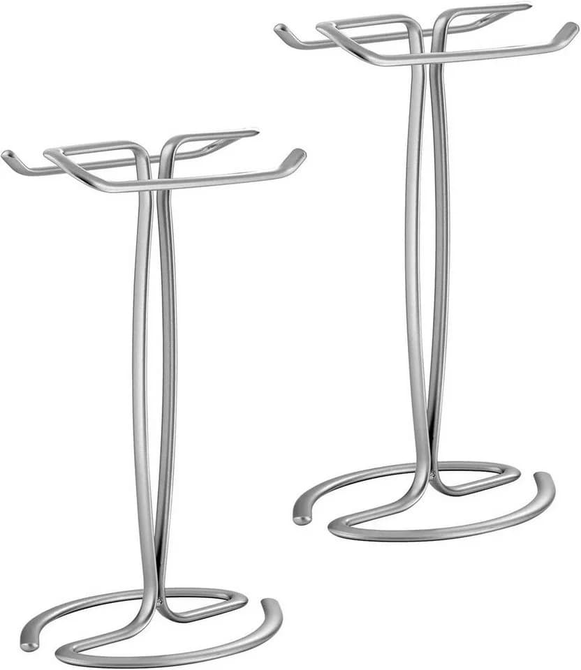 mDesign Handtuchhalter 2er Set Freistehend Metall Silber - Bild 2
