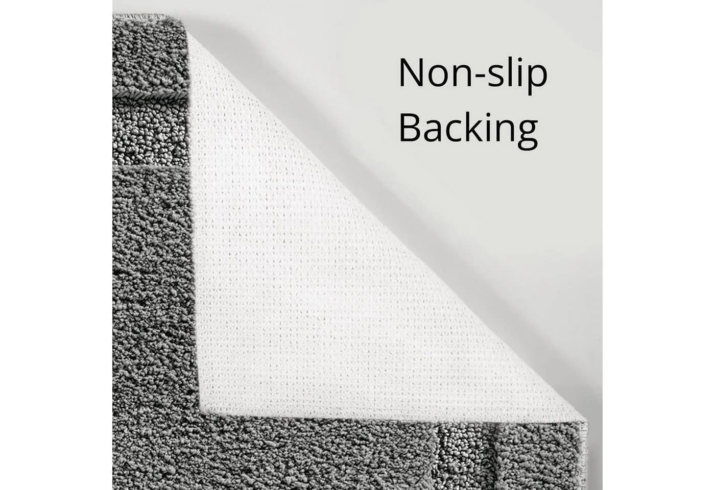 mDesign Badteppich 3er-Set Mikrofaser rutschfest Dunkelgrau - Bild 5