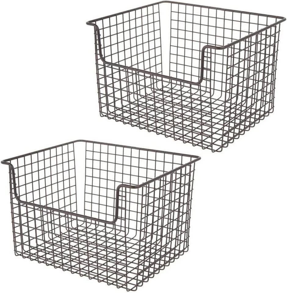 mDesign Allzweckkorb 2er-Set Metall Bronzefarben - Bild 2