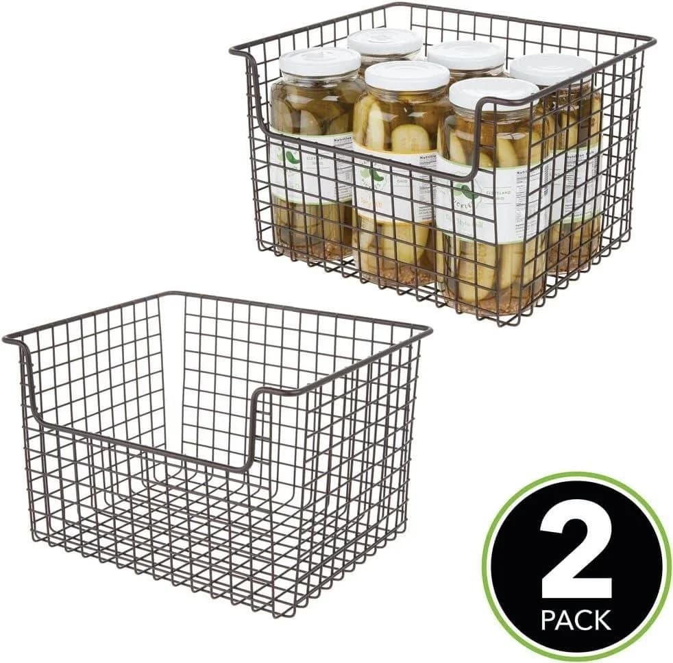 mDesign Allzweckkorb 2er-Set Metall Bronzefarben - Bild 4
