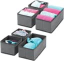 mDesign Aufbewahrungsbox 6er Set Stoffkisten Organizer Dunkelgrau/Schwarz Bild 2