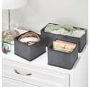 mDesign Aufbewahrungsbox 6er Set Stoffkisten Organizer Dunkelgrau/Schwarz Bild 3