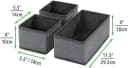 mDesign Aufbewahrungsbox 6er Set Stoffkisten Organizer Dunkelgrau/Schwarz Bild 5