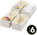 mDesign Aufbewahrungsbox 6er Set Blau/Natur Kunstfaser Bild 1