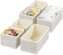 mDesign Aufbewahrungsbox 6er Set Blau/Natur Kunstfaser Bild 2