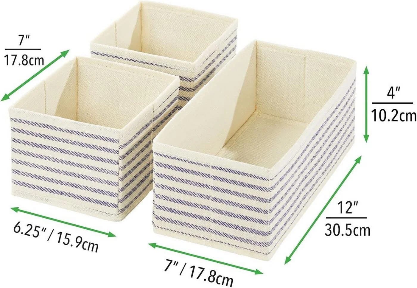 mDesign Aufbewahrungsbox 6er Set Blau/Natur Kunstfaser - Bild 4
