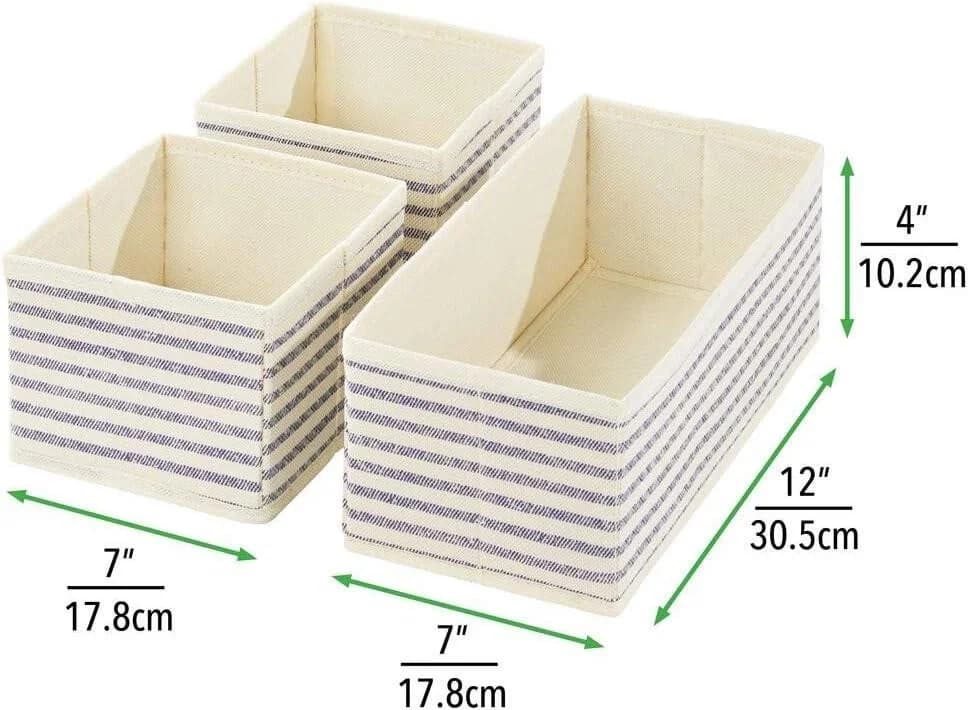 mDesign Aufbewahrungsbox 6er Set Blau/Natur Kunstfaser - Bild 5