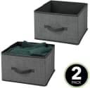 mDesign Aufbewahrungsbox 2er Set Grau Kunstfaser mit Griff Bild 1
