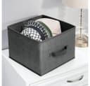 mDesign Aufbewahrungsbox 2er Set Grau Kunstfaser mit Griff Bild 5