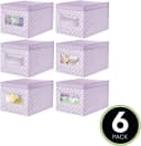 mDesign Aufbewahrungsbox 6er Set mit Deckel und Sichtfenster Violett/Weiß Bild 1