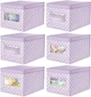 mDesign Aufbewahrungsbox 6er Set mit Deckel und Sichtfenster Violett/Weiß Bild 2
