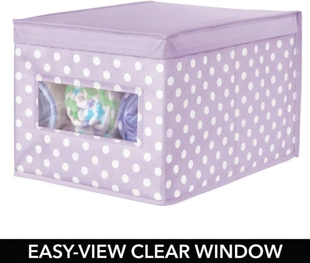 mDesign Aufbewahrungsbox 6er Set mit Deckel und Sichtfenster Violett/Weiß - Bild 5