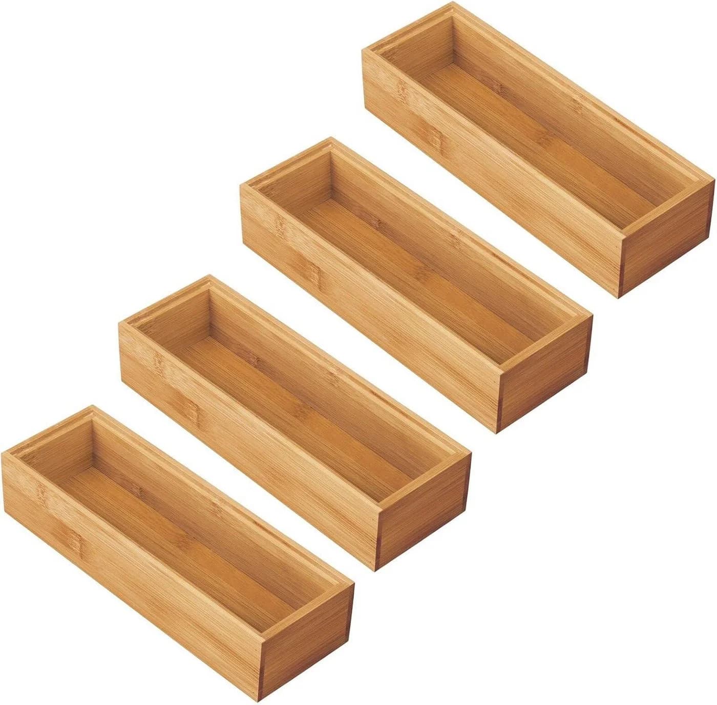 mDesign Badaccessoire-Set 4er Bambus Organizer - Bild 2