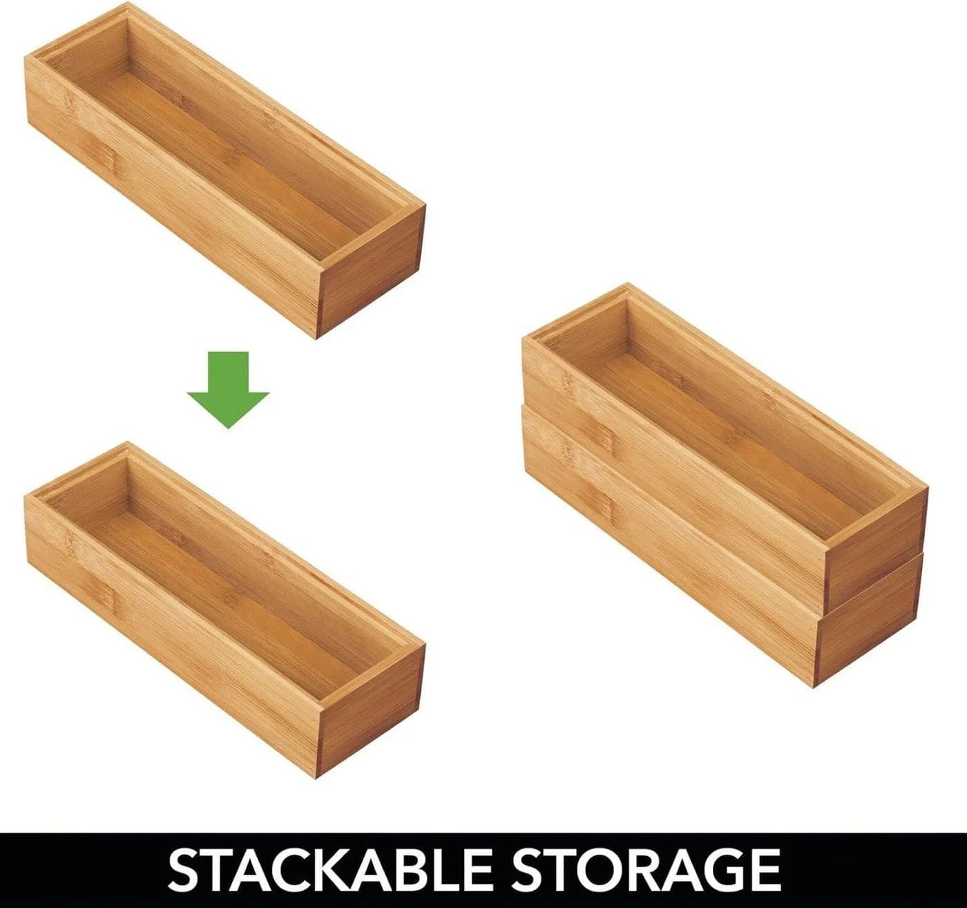 mDesign Badaccessoire-Set 4er Bambus Organizer - Bild 4