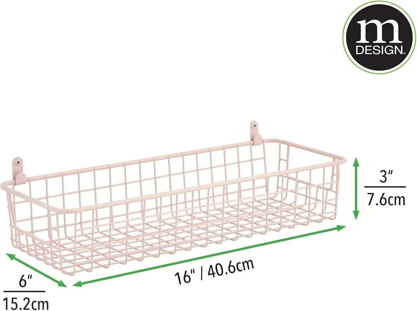 mDesign Wandregal Korb Rosa Badorganizer