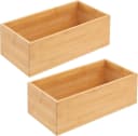 mDesign Bambusbox Organizer 2er-Set Aufbewahrung Kiste Holz Bild 2
