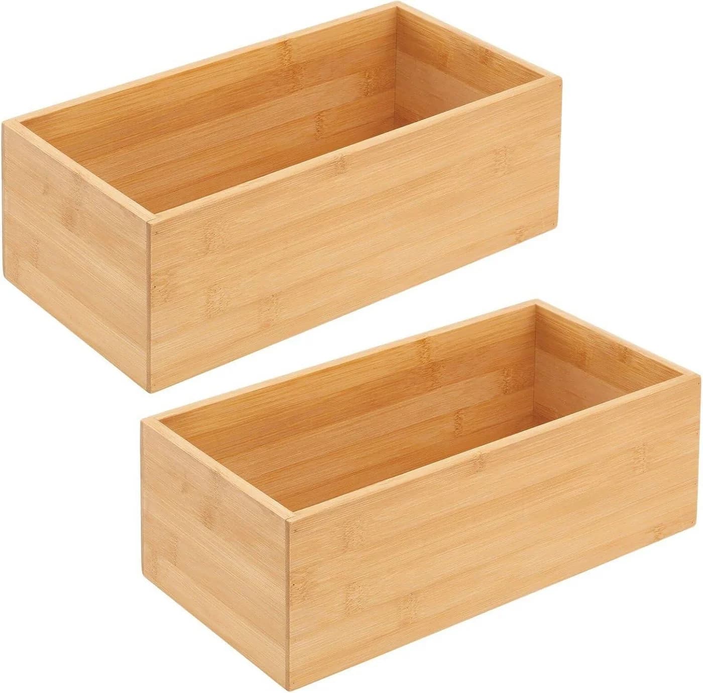 mDesign Bambusbox Organizer 2er-Set Aufbewahrung Kiste Holz - Bild 2