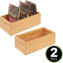 mDesign Bambusbox Organizer 2er-Set Aufbewahrung Kiste Holz Bild 4