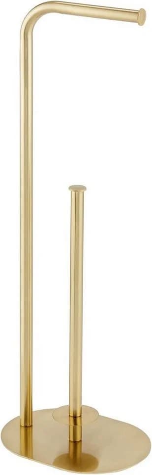 mDesign Toilettenpapierhalter Stand Messingfarben Freistehend - Bild 2