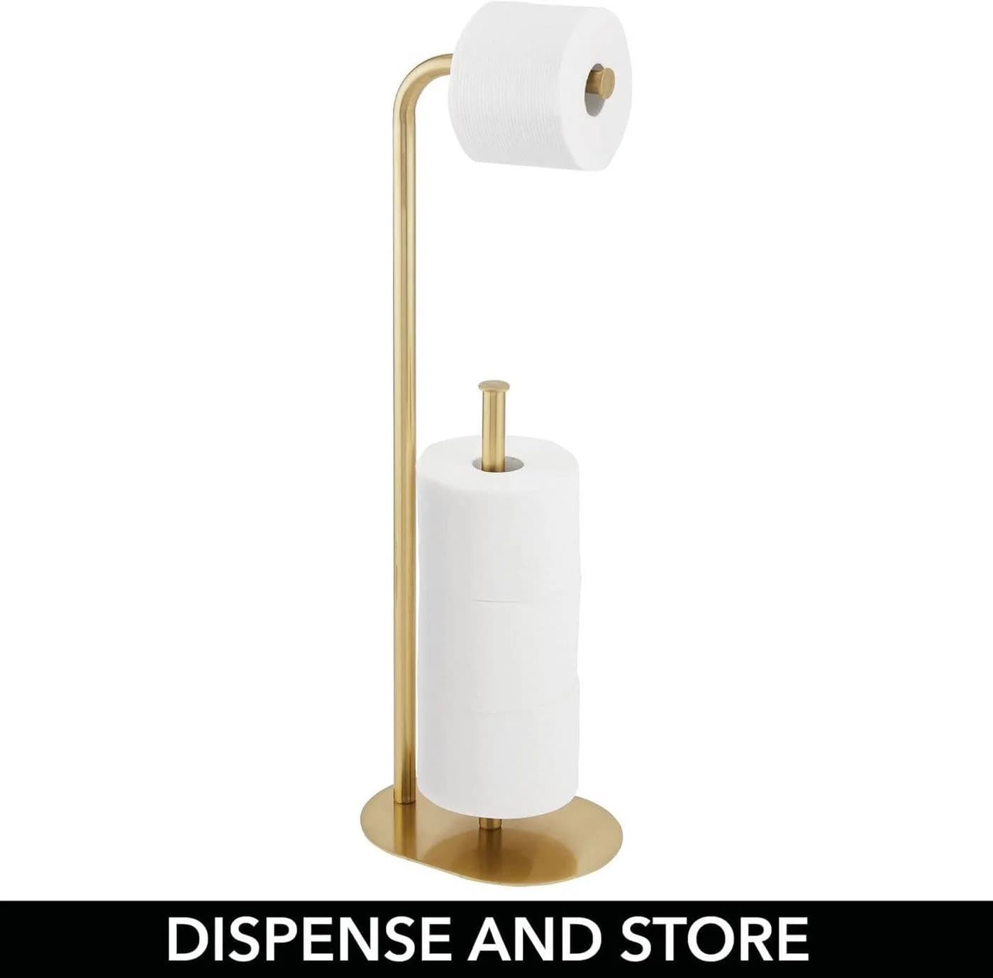 mDesign Toilettenpapierhalter Stand Messingfarben Freistehend - Bild 3