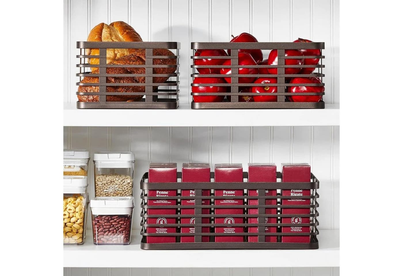mDesign Allzweckkorb 3er Set Metall Drahtkorb Organizer Bronze - Bild 3