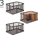 mDesign Allzweckkorb 3er Set Metall Drahtkorb Organizer Bronze Bild 4