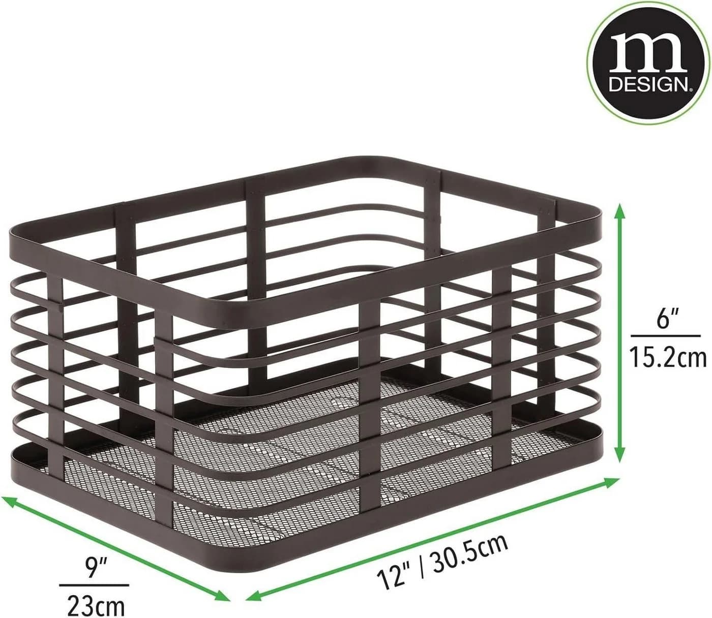mDesign Allzweckkorb 6er-Set Metall Organizer Bronzefarben