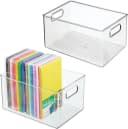 mDesign Aufbewahrungsbox 2er Set Transparent mit Griffen Bild 2