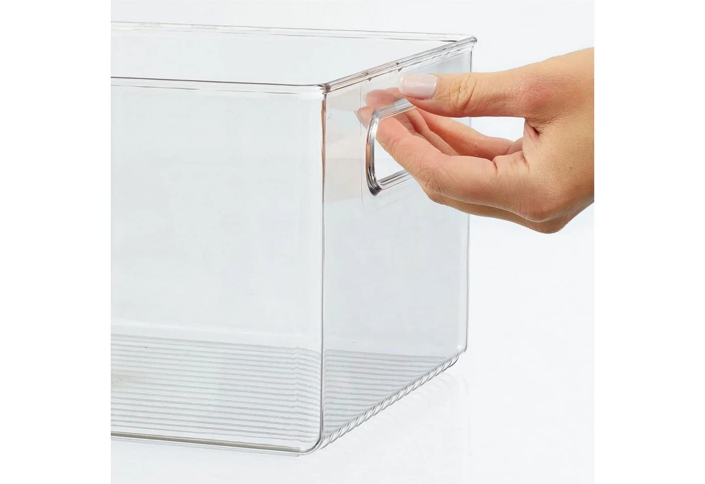 mDesign Aufbewahrungsbox 2er Set Transparent mit Griffen - Bild 4