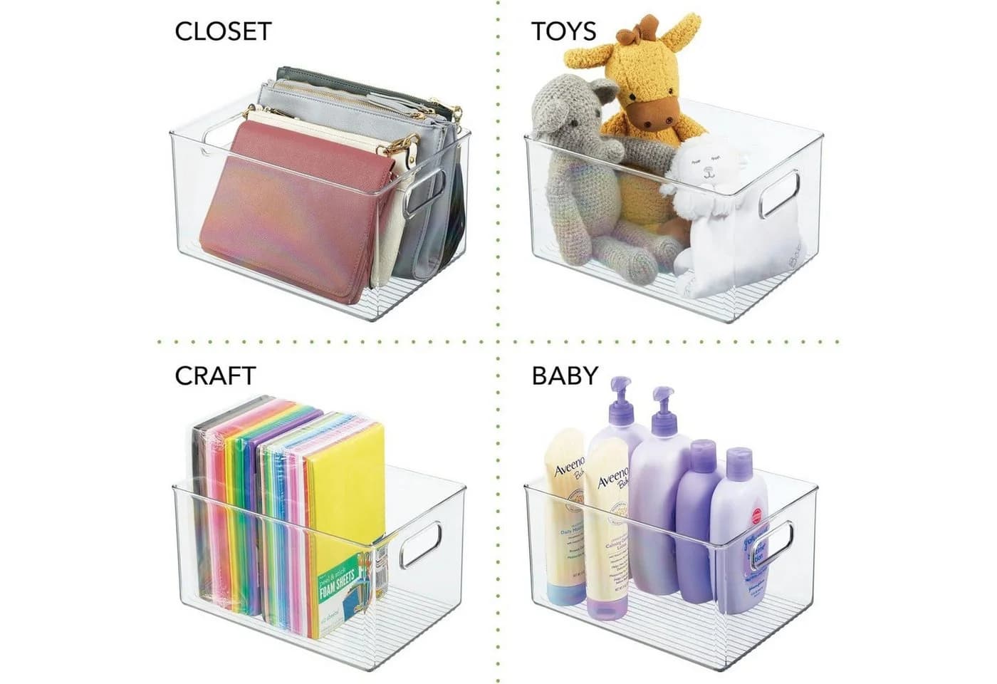 mDesign Aufbewahrungsbox 2er Set Transparent mit Griffen - Bild 5