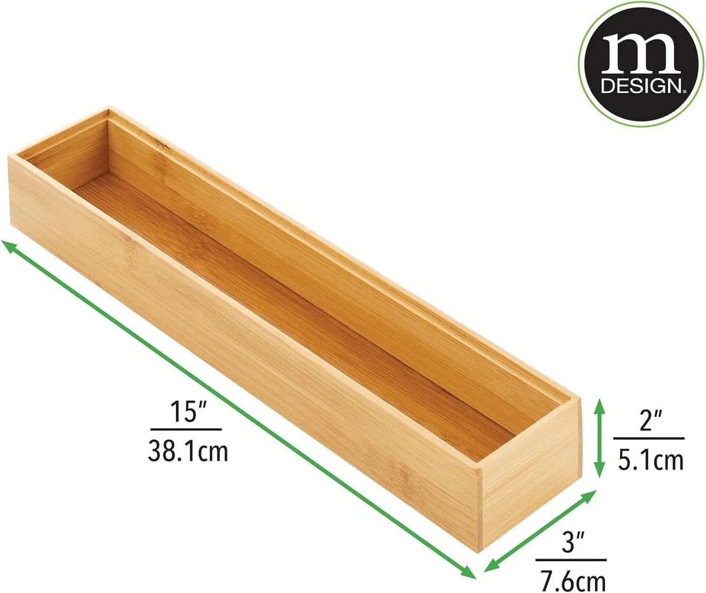 mDesign Schubladeneinsatz Bambus 2er-Set Organizer