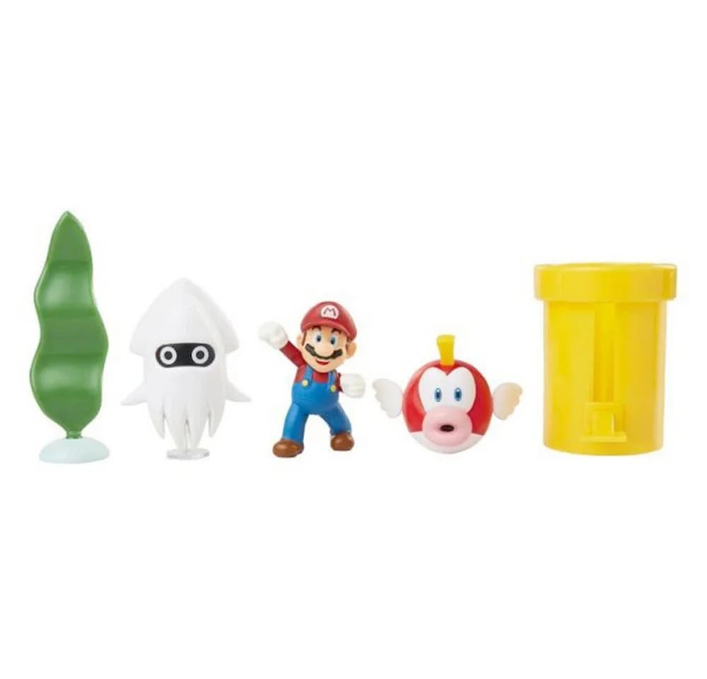 Super Mario Actionfigur Nintendo Super Mario 5er Figuren Set Underwater Diorama