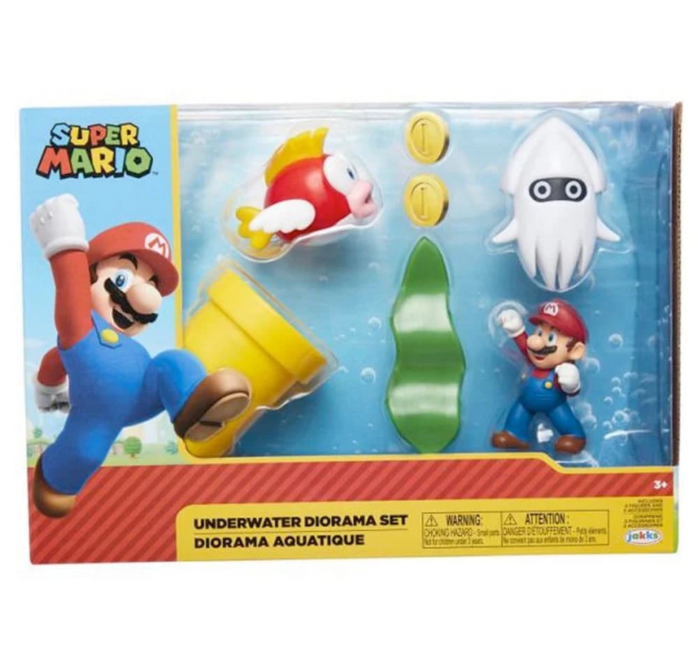Super Mario Actionfigur Nintendo Super Mario 5er Figuren Set Underwater Diorama - Bild 2