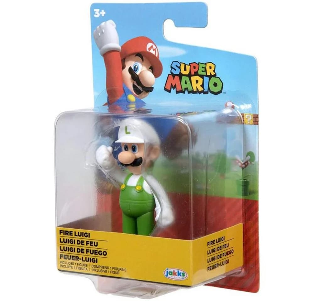 Super Mario Actionfigur Fire Standing Luigi Wave 28 - Bild 3