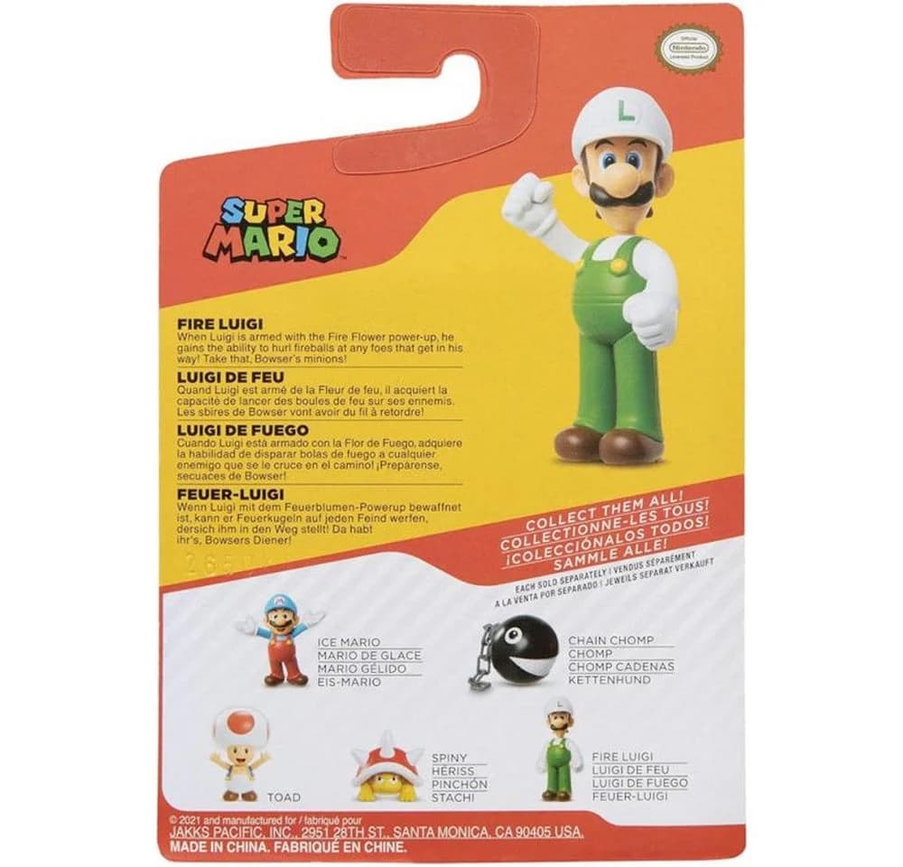 Super Mario Actionfigur Fire Standing Luigi Wave 28 - Bild 4