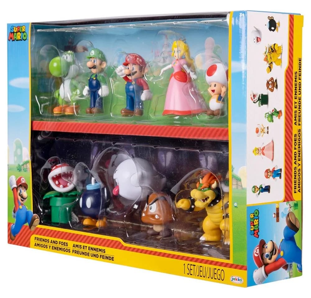 Super Mario Actionfigur 10er Set Freunde und Feinde Bunt
