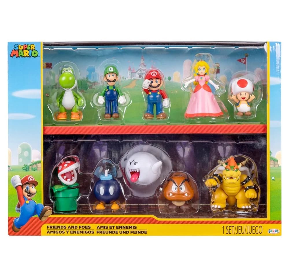 Super Mario Actionfigur 10er Set Freunde und Feinde Bunt - Bild 2