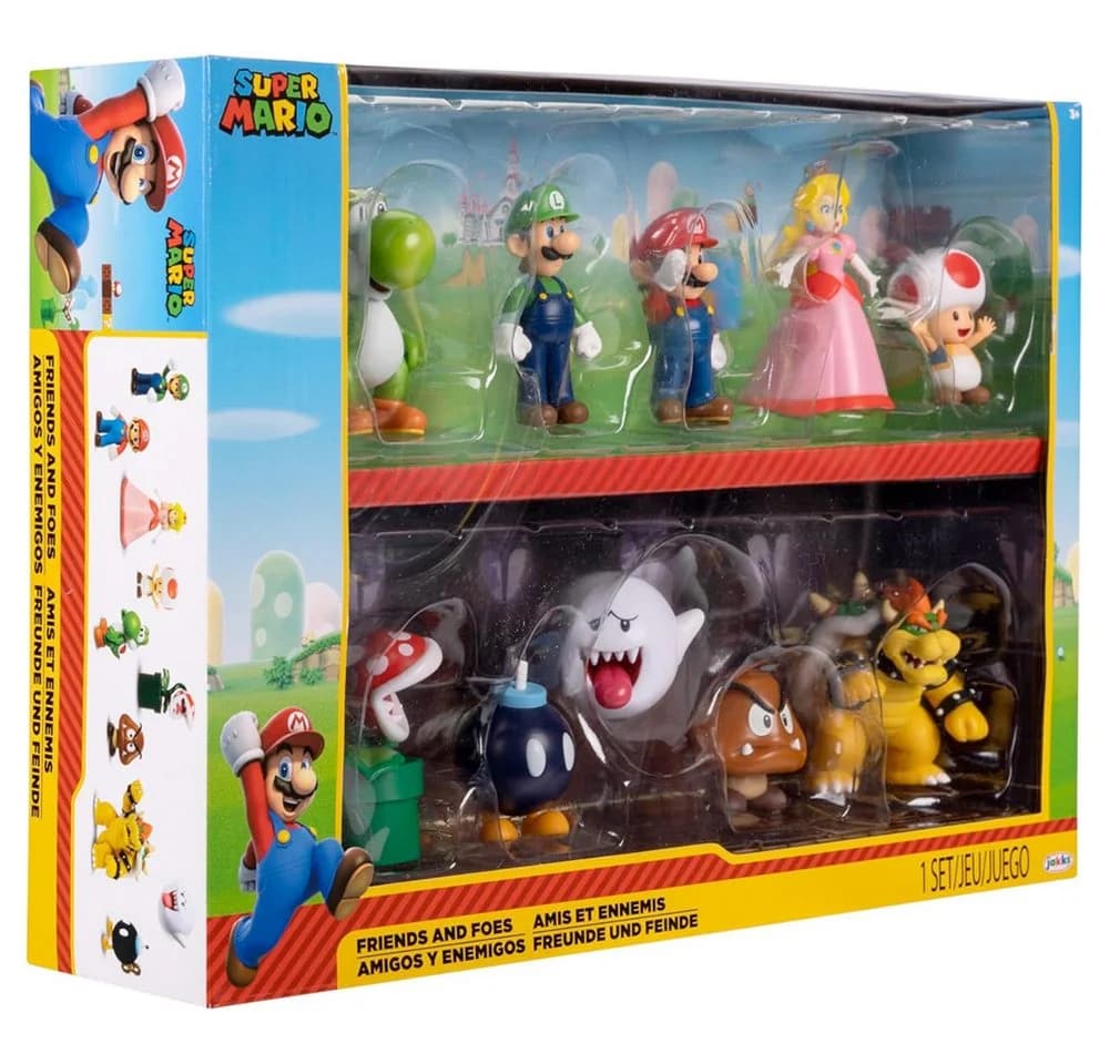 Super Mario Actionfigur 10er Set Freunde und Feinde Bunt - Bild 3