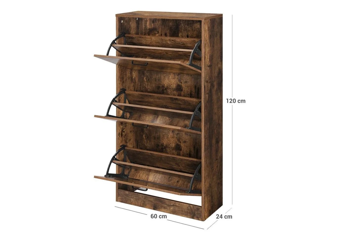VASAGLE Schuhschrank Schuhregal perfekt für schmale Flure 60x24x120 cm - Bild 4