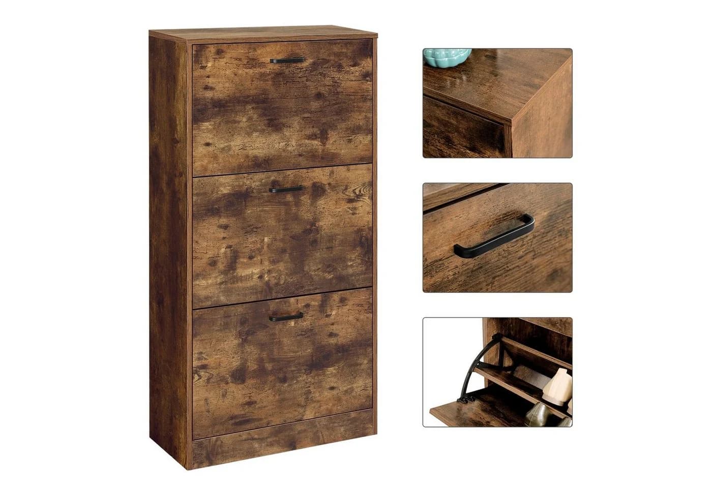 VASAGLE Schuhschrank Schuhregal perfekt für schmale Flure 60x24x120 cm - Bild 5