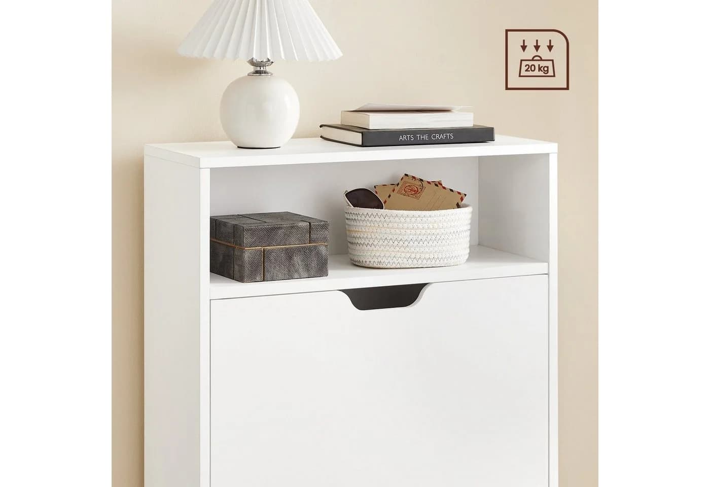 VASAGLE Schuhschrank Schuhregal 2 oder 3 Klappen Weiß - Bild 5